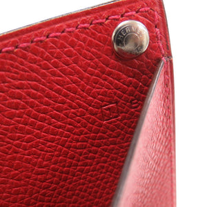 美品 エルメス チュウチュウ セリエ ヴォーエプソン ルージュ レッド □I刻印(2005年製) シルバー金具 パスケース 0672【中古】HERMES