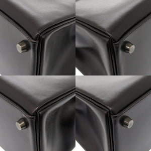 美品 エルメス ケリー32 内縫い ボックスカーフ ブラック ルテニウム金具 □G刻印 ハンドバッグ 黒 0675 【中古】 HERMES