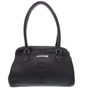 クロムハーツ セメタリークロスパッチ レザー ブラック ハンドバッグ 黒 0683【中古】CHROME HEARTS