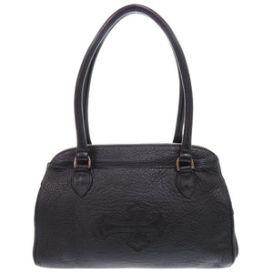 クロムハーツ セメタリークロスパッチ レザー ブラック ハンドバッグ 黒 0683【中古】CHROME HEARTS
