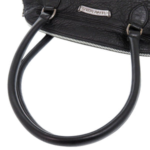 クロムハーツ セメタリークロスパッチ レザー ブラック ハンドバッグ 黒 0683【中古】CHROME HEARTS