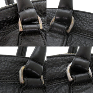 クロムハーツ セメタリークロスパッチ レザー ブラック ハンドバッグ 黒 0683【中古】CHROME HEARTS