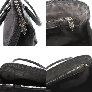 クロムハーツ セメタリークロスパッチ レザー ブラック ハンドバッグ 黒 0683【中古】CHROME HEARTS