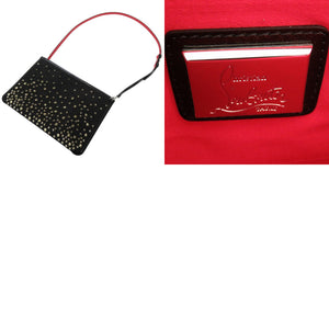 新品同様 クリスチャンルブタン スパイク クラッチバッグ ショルダーバッグ PVC ブラック 0686【中古】Christian Louboutin