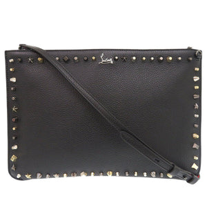 美品 クリスチャンルブタン 3175006 レザー ブラック 2WAY ショルダーバッグ クラッチバッグ 黒 0687【中古】Christian Louboutin