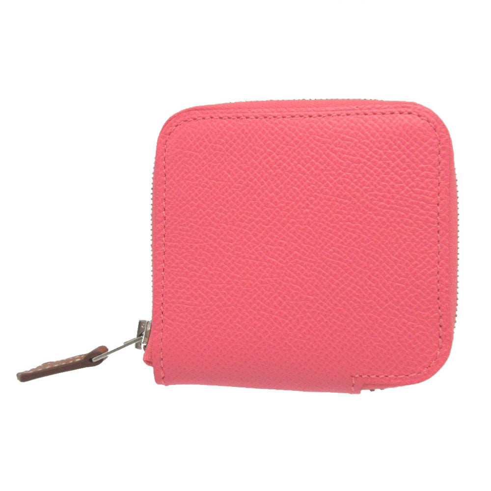 美品 エルメス アザップシルクインコンパクト ヴォーエプソン C刻印(2018年製) ローズアザレ コインケース 財布 0690【中古】HERMES