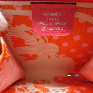 美品 エルメス アザップシルクインコンパクト ヴォーエプソン C刻印(2018年製) ローズアザレ コインケース 財布 0690【中古】HERMES