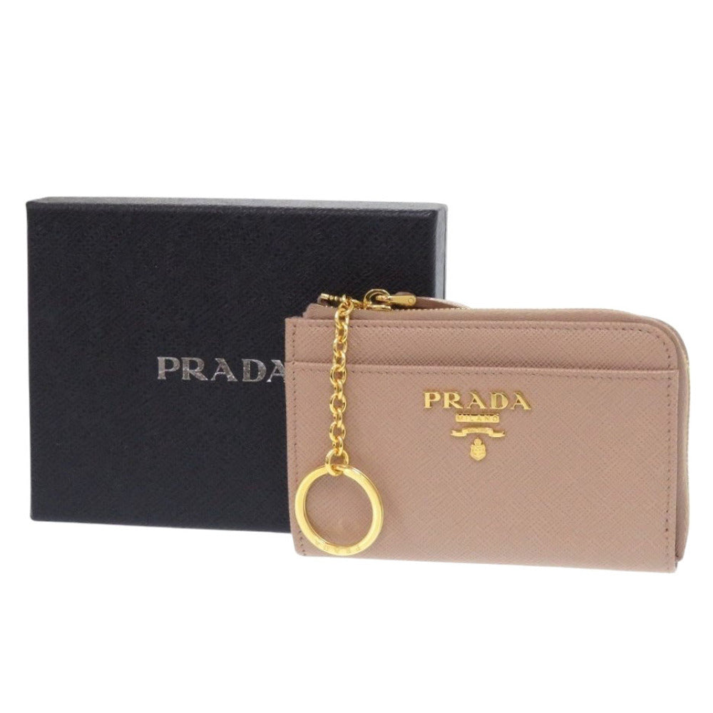 新品同様 プラダ 1PP122 キーリング サフィアーノレザー CIPRIA(F0236)ベージュ コインケース  0718【中古】PRADA