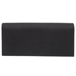 新品同様 プラダ サフィアーノ トライアングルロゴ 2MV836 レザー ブラック 長財布 黒 0719【中古】PRADA メンズ