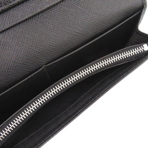 新品同様 プラダ サフィアーノ トライアングルロゴ 2MV836 レザー ブラック 長財布 黒 0719【中古】PRADA メンズ