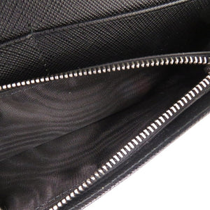 新品同様 プラダ サフィアーノ トライアングルロゴ 2MV836 レザー ブラック 長財布 黒 0719【中古】PRADA メンズ