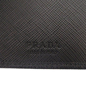 新品同様 プラダ サフィアーノ トライアングルロゴ 2MV836 レザー ブラック 長財布 黒 0719【中古】PRADA メンズ