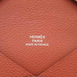 新品同様 エルメス カルヴィ H064954CK4E エバーカラー ブリック B刻印(2023年製) シルバー金具 カードケース 0728【中古】HERMES