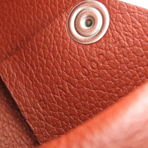 新品同様 エルメス カルヴィ H064954CK4E エバーカラー ブリック B刻印(2023年製) シルバー金具 カードケース 0728【中古】HERMES