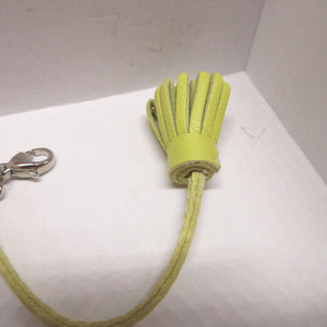 美品 エルメス カルメンチータ グランポンポン20 フリンジ アニューミロ ライム バッグチャーム キーホルダー 0729【中古】HERMES