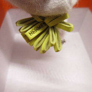 美品 エルメス カルメンチータ グランポンポン20 フリンジ アニューミロ ライム バッグチャーム キーホルダー 0729【中古】HERMES