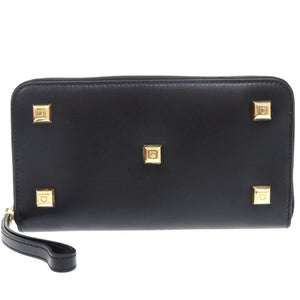 未使用品 サルヴァトーレフェラガモ ガンチーニ IY-22D572 レザー ブラック ラウンドファスナー 長財布 黒 0732【中古】Salvatore Ferragamo