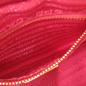 未使用品 プラダ トライアングルロゴ キャンバス ピンク ポーチ 0733【中古】PRADA