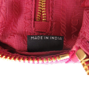 未使用品 プラダ トライアングルロゴ キャンバス ピンク ポーチ 0733【中古】PRADA