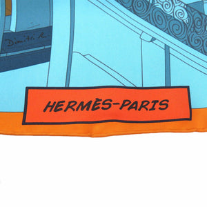 美品 エルメス カレ90 スペースショッピング Space Shopping Au Faubourg スカーフ シルク マルチカラー 0734【中古】HERMES