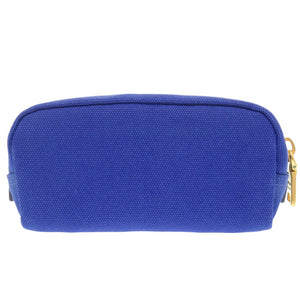 美品 プラダ トライアングルロゴ 1N0175 キャンバス ブルー ポーチ 青 0742【中古】PRADA