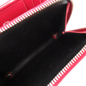 新品同様 サンローランパリ ロゴ 403723-BOW02-6805 レザー レッド ラウンドファスナー 二つ折り財布 0748【中古】SAINT LAURENT PARIS