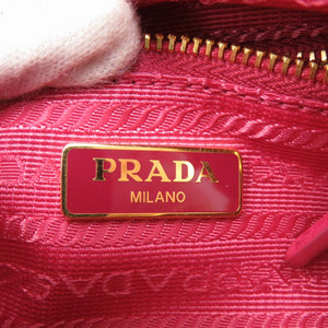 未使用品 プラダ トライアングルロゴ 1NA175 キャンバス ポーチ ピンク 0750【中古】PRADA