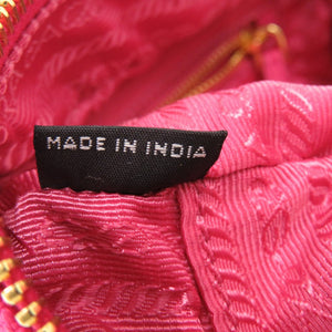 未使用品 プラダ トライアングルロゴ 1NA175 キャンバス ポーチ ピンク 0750【中古】PRADA