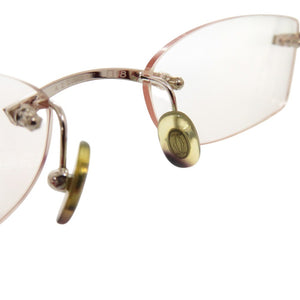美品 カルティエ リムレス Cデコール 度入り プラスチック ボルドー メガネ 0752【中古】CARTIER