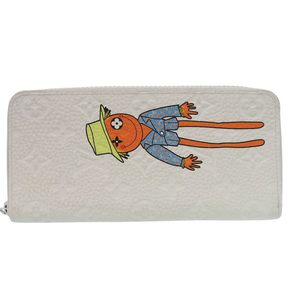 美品 ルイ ヴィトン ヴェルティカル LVフレンド ジッピーウォレット ラウンドファスナー モノグラム M80337 長財布 レザー ホワイト LV 0754【中古】LOUIS VUITTON