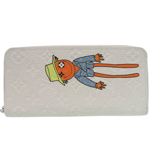 美品 ルイ ヴィトン ヴェルティカル LVフレンド ジッピーウォレット ラウンドファスナー モノグラム M80337 長財布 レザー ホワイト LV 0754【中古】LOUIS VUITTON