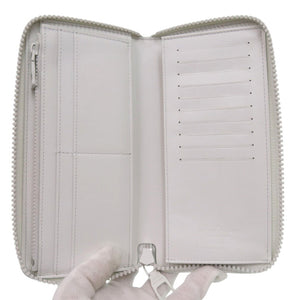 美品 ルイ ヴィトン ヴェルティカル LVフレンド ジッピーウォレット ラウンドファスナー モノグラム M80337 長財布 レザー ホワイト LV 0754【中古】LOUIS VUITTON