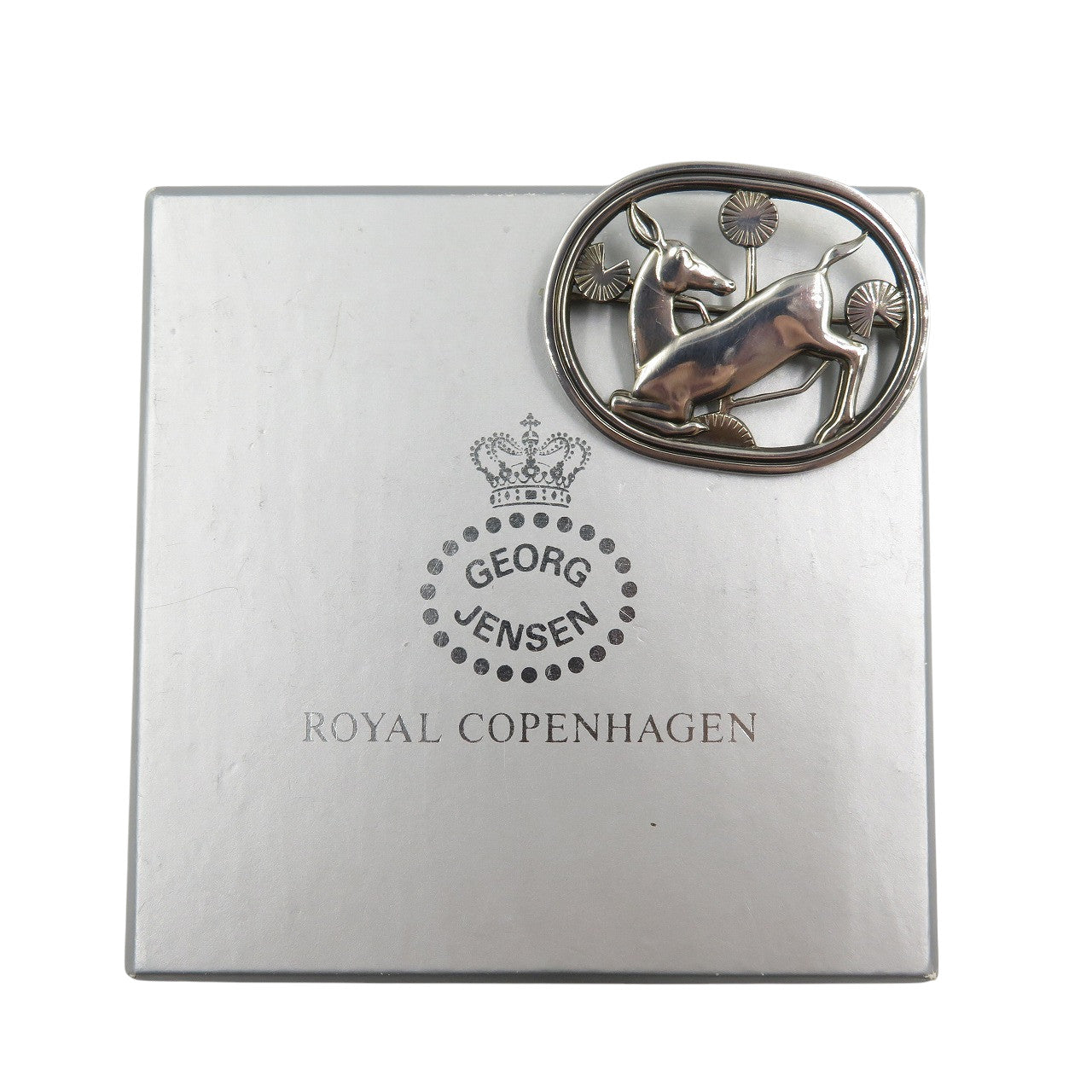 美品 ジョージジェンセン 256 鹿 アニマル シルバー925 ブローチ 0756【中古】GEORG JENSEN