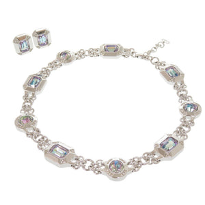 美品 クリスチャンディオール ヴィンテージ メタル ストーン シルバー ネックレス イヤリング 0757【中古】Christian Dior