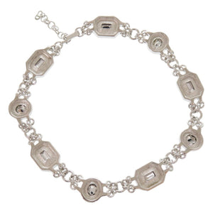 美品 クリスチャンディオール ヴィンテージ メタル ストーン シルバー ネックレス イヤリング 0757【中古】Christian Dior