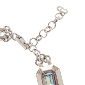 美品 クリスチャンディオール ヴィンテージ メタル ストーン シルバー ネックレス イヤリング 0757【中古】Christian Dior