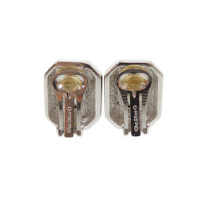 美品 クリスチャンディオール ヴィンテージ メタル ストーン シルバー ネックレス イヤリング 0757【中古】Christian Dior