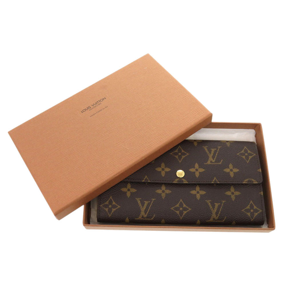 新品同様 ルイ ヴィトン ポシェット ポルト モネ クレディ モノグラム M61726 ブラウン 長財布 ポルトフォイユ サラ LV 0765【中古】LOUIS VUITTON
