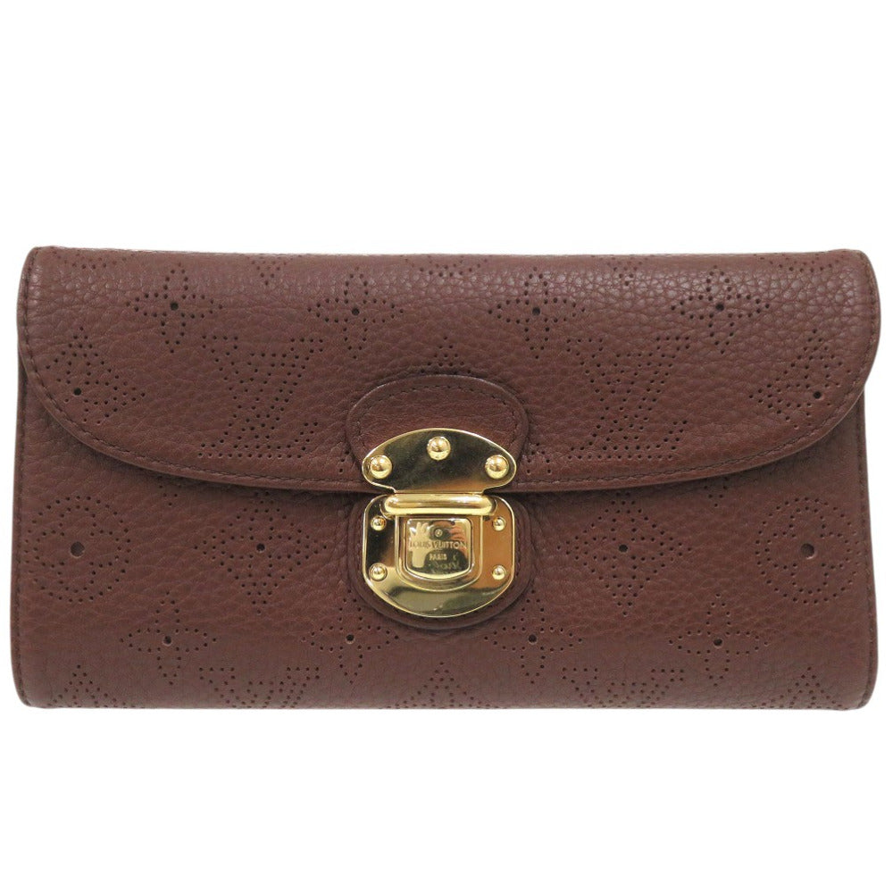 美品 ルイ ヴィトン モノグラム マヒナ ポルトフォイユ アメリア M95968 長財布 ブラウン LV 0766【中古】LOUIS VUITTON