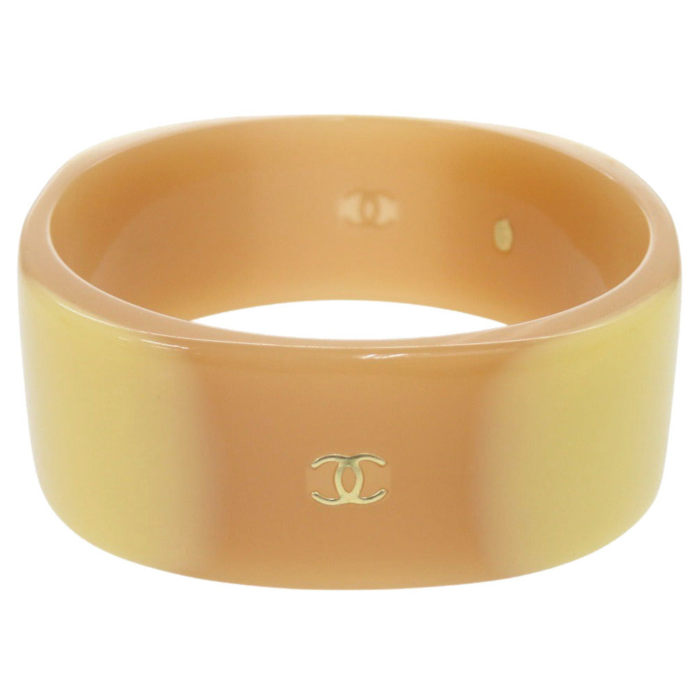 美品 シャネル ココマーク 01A プラスチック ベージュ バングル 0776【中古】CHANEL