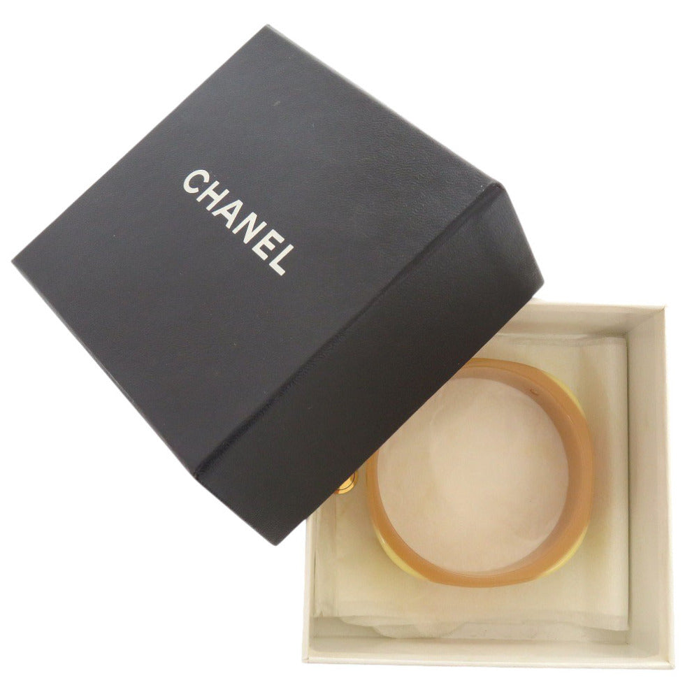 美品 シャネル ココマーク 01A プラスチック ベージュ バングル 0776【中古】CHANEL