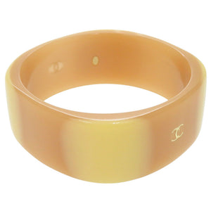 美品 シャネル ココマーク 01A プラスチック ベージュ バングル 0776【中古】CHANEL