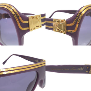 ルイ ヴィトン ミリオネア サングラス 初期 アイウェア ゴールド金具 Z0097E アセテート パープル LV 0782【中古】LOUIS VUITTON