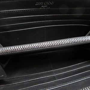 新品同様 ジミーチュウ CARNABY スタースタッズ デニムスエード ネイビー 紺 ラウンドファスナー長財布 財布 0795【中古】JIMMY CHOO