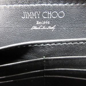 新品同様 ジミーチュウ CARNABY スタースタッズ デニムスエード ネイビー 紺 ラウンドファスナー長財布 財布 0795【中古】JIMMY CHOO