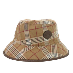 美品 グッチ リバーシブル バケットハット チェック柄 GGスプリーム ブラウン 帽子 0809【中古】GUCCI
