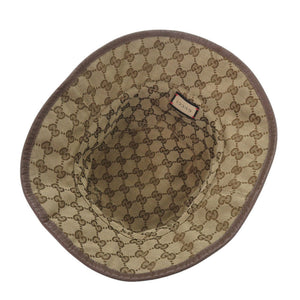 美品 グッチ リバーシブル バケットハット チェック柄 GGスプリーム ブラウン 帽子 0809【中古】GUCCI