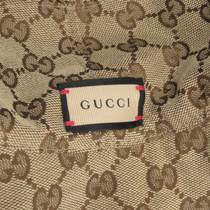 美品 グッチ リバーシブル バケットハット チェック柄 GGスプリーム ブラウン 帽子 0809【中古】GUCCI