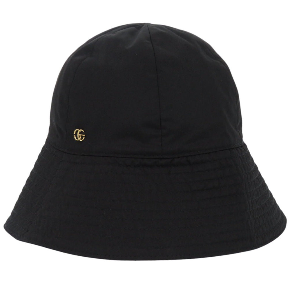 新品同様 グッチ バケットハット ポリエステル ブラック 帽子 黒 0810【中古】GUCCI