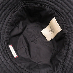 新品同様 グッチ バケットハット ポリエステル ブラック 帽子 黒 0810【中古】GUCCI